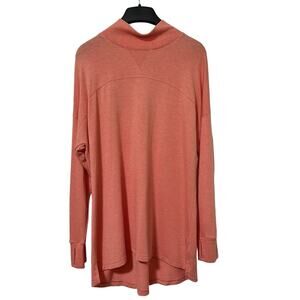 LL Bean Womens Softflex Mockneck Tunic Top Size XL Orange Hiking Camping